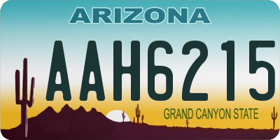 AZ license plate AAH6215
