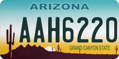 AZ license plate AAH6220