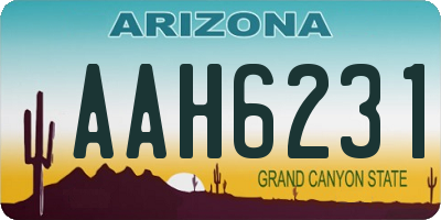 AZ license plate AAH6231