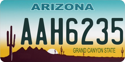 AZ license plate AAH6235