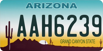 AZ license plate AAH6239