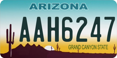 AZ license plate AAH6247