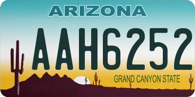 AZ license plate AAH6252