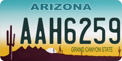 AZ license plate AAH6259
