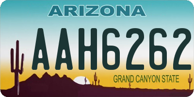 AZ license plate AAH6262