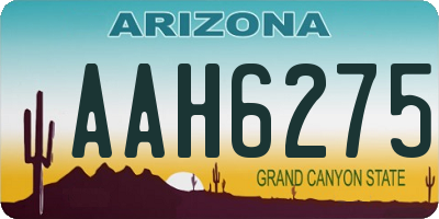 AZ license plate AAH6275