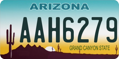 AZ license plate AAH6279
