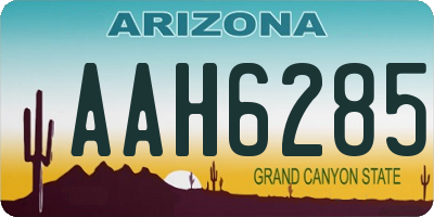 AZ license plate AAH6285
