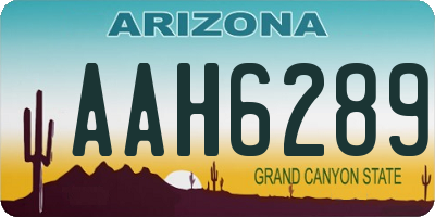 AZ license plate AAH6289