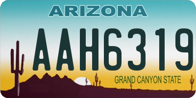 AZ license plate AAH6319