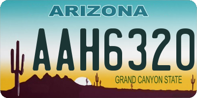 AZ license plate AAH6320
