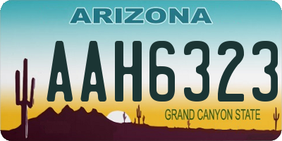 AZ license plate AAH6323