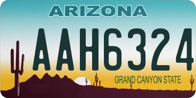 AZ license plate AAH6324