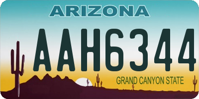 AZ license plate AAH6344