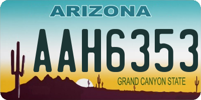 AZ license plate AAH6353