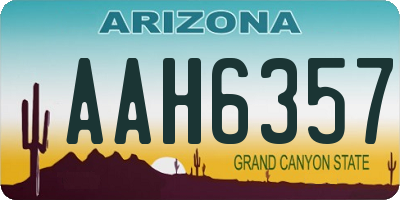 AZ license plate AAH6357