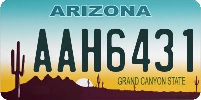 AZ license plate AAH6431
