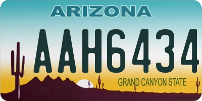 AZ license plate AAH6434