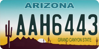 AZ license plate AAH6443