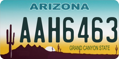AZ license plate AAH6463