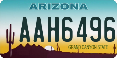 AZ license plate AAH6496