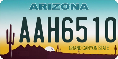 AZ license plate AAH6510