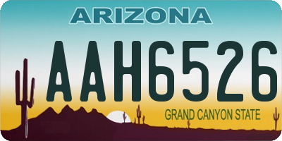 AZ license plate AAH6526