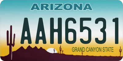 AZ license plate AAH6531