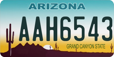 AZ license plate AAH6543
