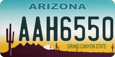AZ license plate AAH6550