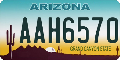 AZ license plate AAH6570