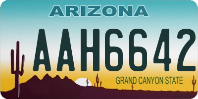 AZ license plate AAH6642