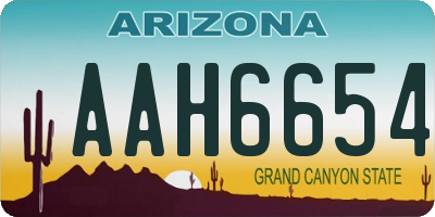 AZ license plate AAH6654