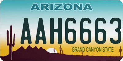 AZ license plate AAH6663