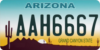 AZ license plate AAH6667