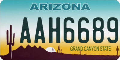 AZ license plate AAH6689