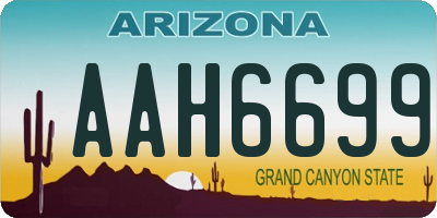 AZ license plate AAH6699