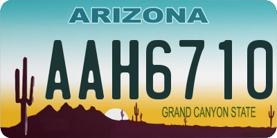 AZ license plate AAH6710