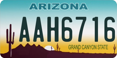 AZ license plate AAH6716