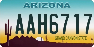 AZ license plate AAH6717