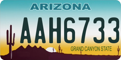 AZ license plate AAH6733