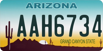AZ license plate AAH6734