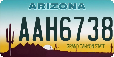 AZ license plate AAH6738