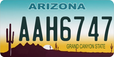 AZ license plate AAH6747