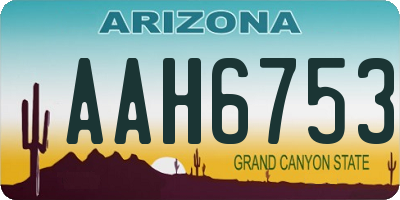 AZ license plate AAH6753