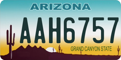 AZ license plate AAH6757