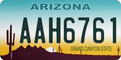 AZ license plate AAH6761