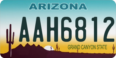 AZ license plate AAH6812