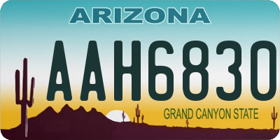 AZ license plate AAH6830