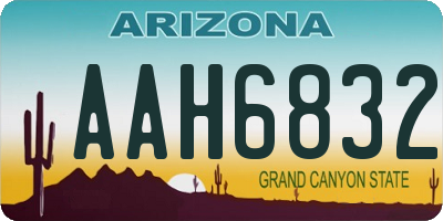 AZ license plate AAH6832